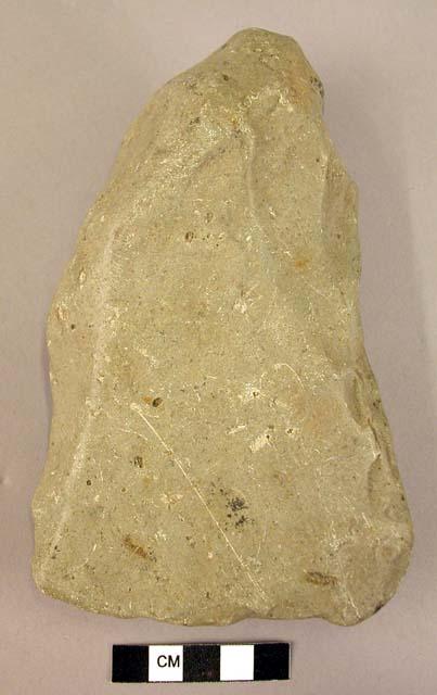 Quartzite cleaver; Derived tool found in Younger Gravels of Vaal