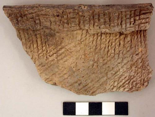 Ceramic rim sherd, incised