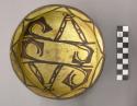 Bowl, polacca polychrome style c. int: zuni rain bird design; ext: linear design