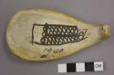 Early modern Hopi black on yellow miniature pottery ladle