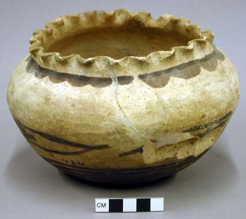 Jar, polacca polychrome style c. Zuni rain bird design.