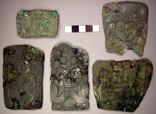 Jade plaque, carved both sides (11 pieces)