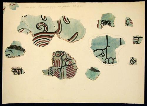 Pottery fragments. Mayapan, Yucatan.