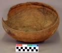 Ceramic bowl, polychrome interior, sherd missing from rim