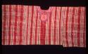 Wedding huipil or woman's blouse - red, white, green, yellow striped cloth with