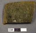 Ceramic, earthenware body and rim sherds, cord-impressed, incised, and punctate decoration; one mended