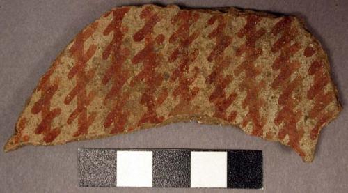 Ceramic sherd, red on buff painted decoration