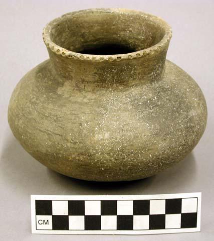 Ceramic jar, punctate pattern at rim
