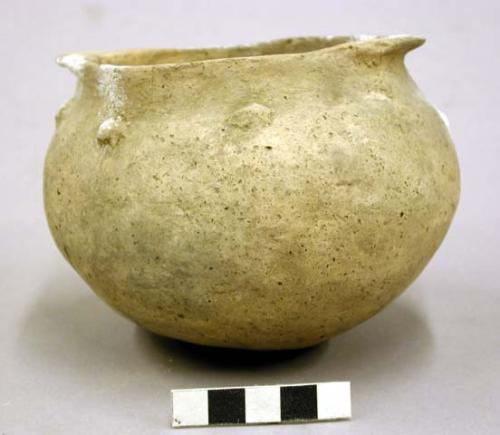 Fortune noded, ceramic Jar with 2 handles, applied nodes