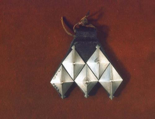 Leather and silver ornament, worn by women every day