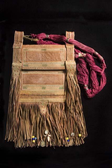 Leather fringed bag