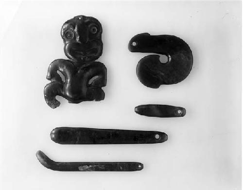 Jade ceremonial fish hook ("hei matau"), probably 19th c.