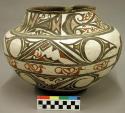 Polychrome pottery large jar - black, white, red