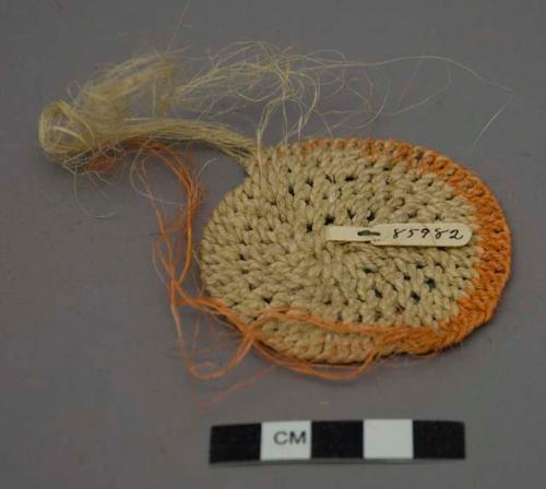 Bottom of bag of agave (maguey) fiber, showing process