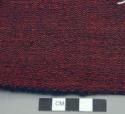 Sample of hand-loomed red, blue & white checked cloth - basket weave
