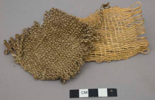 Two pieces of woven textile