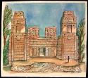 "Temple B at Rio Bec, done from a model in the Peabody Museum."