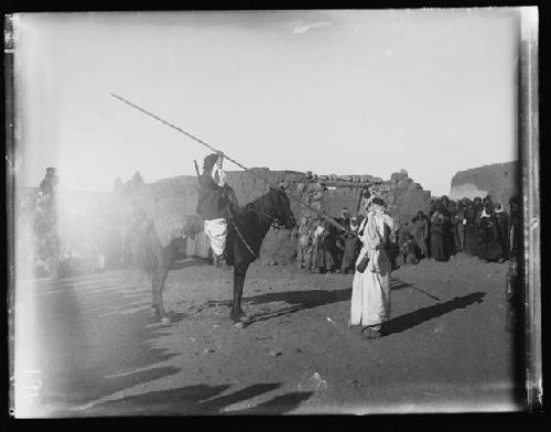 Tribal man in Northern Africa on horse with spear