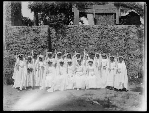 Girls in white dresses