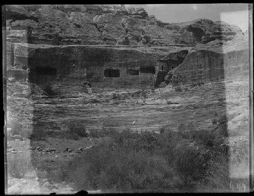 Facade in mountainside