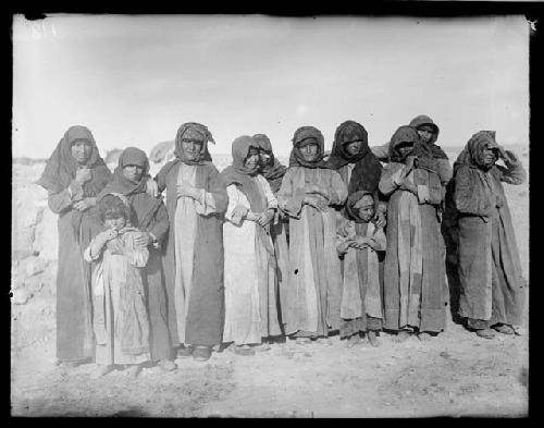 Tribal woman and children