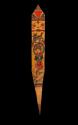 Altar stick of wood with multicolored painted designs