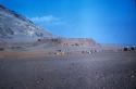 Huaca Luna excavation site, far-distance, bullozer, people