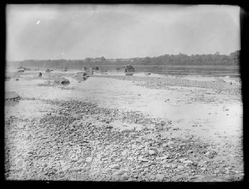 Bed of Delaware River at low water above the Calhoun Street bridge