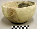 Large black-on-white bowl, reconstructed