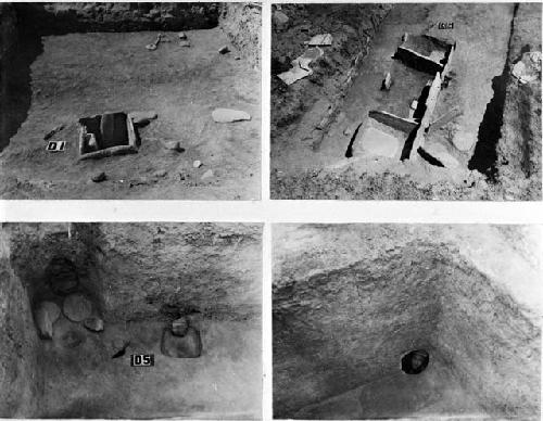 Photograph of photographs of artifacts and dig site