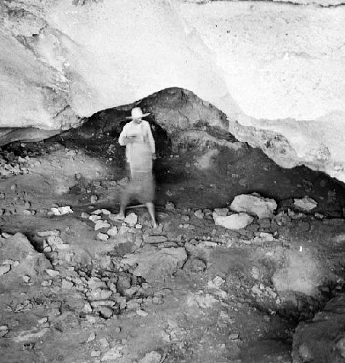 Man stands at excavation site