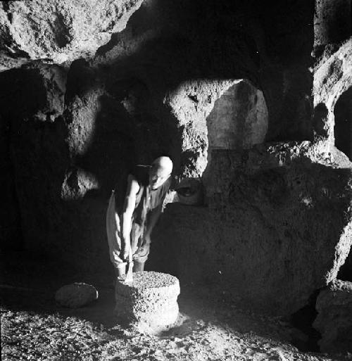 Man works at excavation site