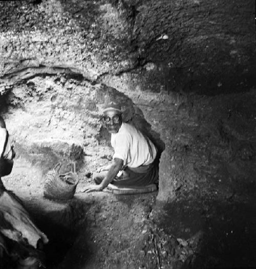 Man works at excavation site