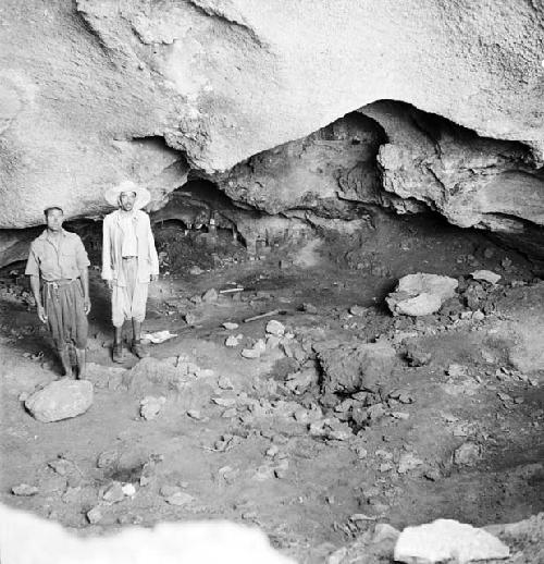 Two men at excavation site