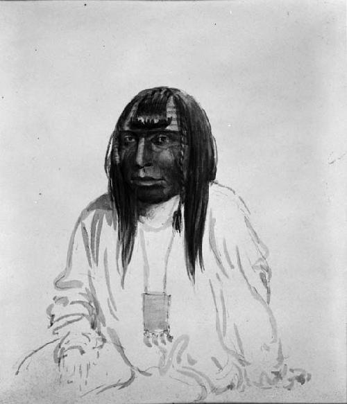 "Nez Perces Man, July 29, 1847". Watercolor by Paul Kane