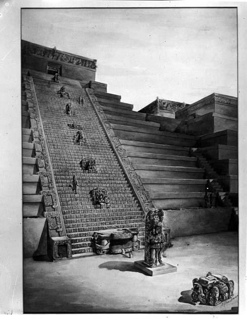 Drawing of Hieroglyphic Stairway