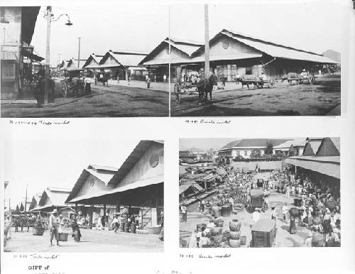 Three images of Manilla streets, markets