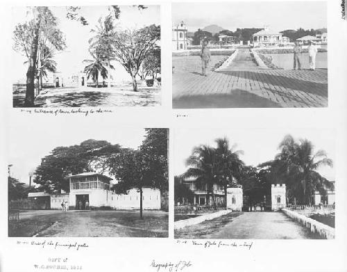 Four images of town of Jolo, entrance of town