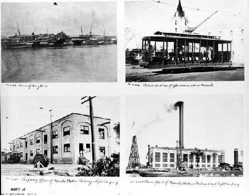 Four images of Manila, Pasig River, streetcar