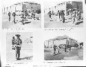 Four images of prisoners working in prison yard