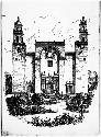Photograph of Ink sketch of Catedral de Merida
