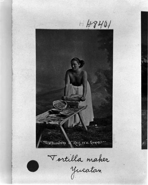 Woman making tortillas