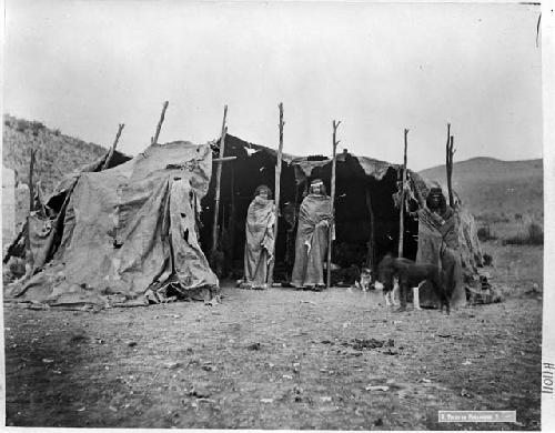 copy negative of photograph of Small group in front of tent taken in 1981