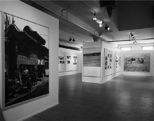 Photo exhibit inside Peabody Museum