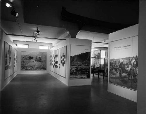 Photo exhibit inside Peabody Museum