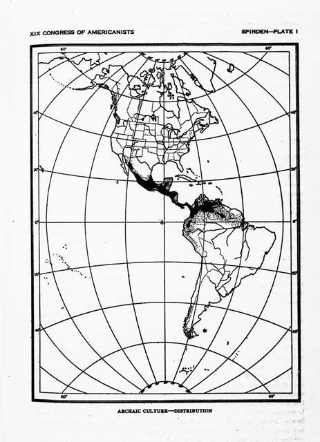 Image of map of distribution of archaic culture