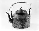 Copper kettle; brass base, hammered; early nineteenth century