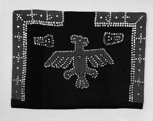 Button blanket; design of eagle in center and "coppers" on either side