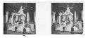 stereo glass slides of Siam; men on steps in front of man in tent