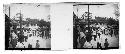 Stereo glass slides of Siam; street scene of people